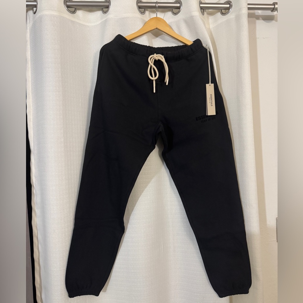Brand New Essentials Black Joggers Jet Black Sweatpants Fall/Winter